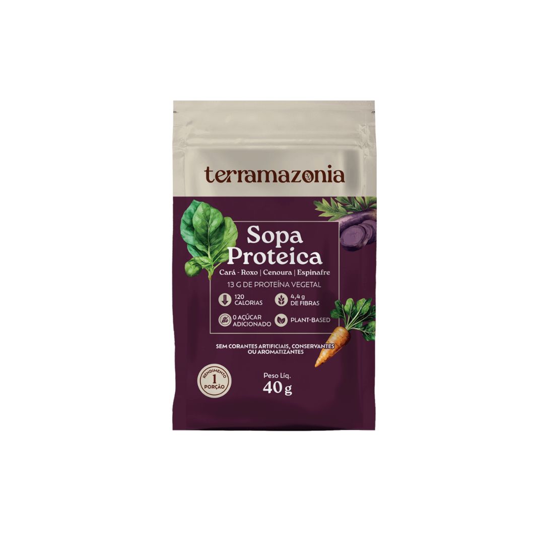 Sopa Proteica de Cara Roxo - Caixa com 10 sachês de 40g
